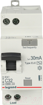 Дифференциальный автомат Legrand RX3 1P+N C 32А 30мА 6кА 2М AC / 419402 - фото