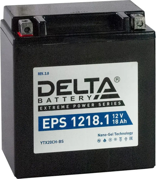 Мотоаккумулятор DELTA EPS 1218.1 / YTX20СH-BS - фото