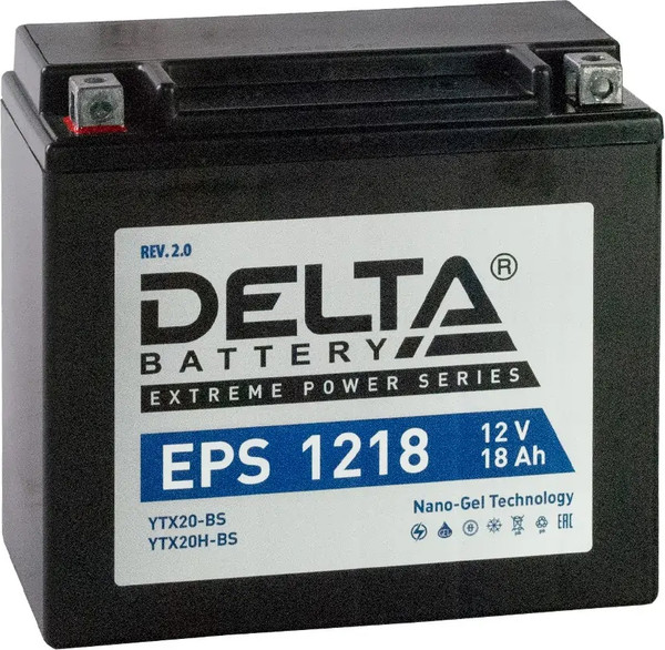 Мотоаккумулятор DELTA EPS 1218 / YTX20H-BS - фото