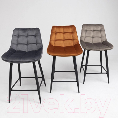 Стул барный AksHome Linx (бежевый велюр G062-13/черный)