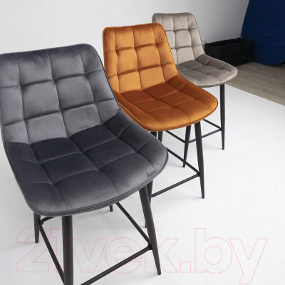 Стул барный AksHome Linx (бежевый велюр G062-13/черный)