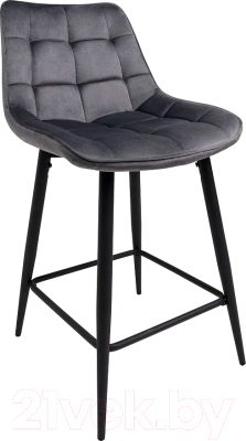Стул барный AksHome Linx (темно-серый велюр G062-40/черный) - фото