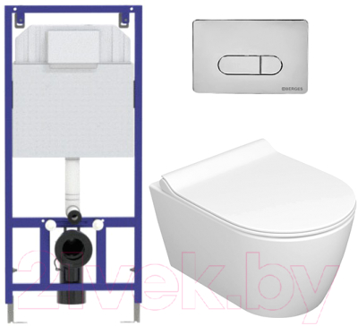 Унитаз подвесной с инсталляцией Керамин Трент R + 525 040000 + D3 040033 - фото