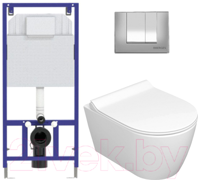 Унитаз подвесной с инсталляцией Керамин Трент R + 525 040000 + S3 040043 - фото