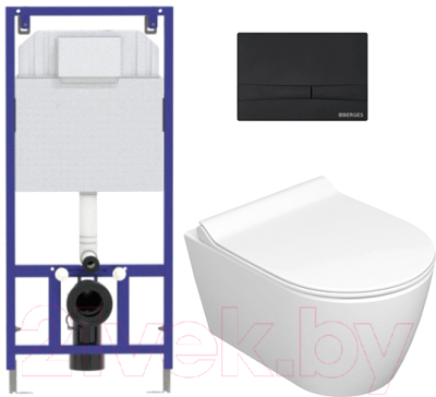 Унитаз подвесной с инсталляцией Керамин Трент R + 525 040000 + F5 040055 - фото