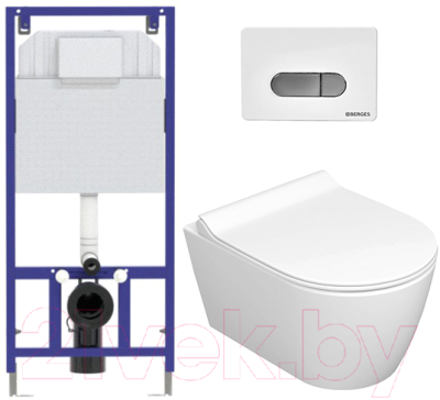 Унитаз подвесной с инсталляцией Керамин Трент R + 525 040000 + D7 040037 - фото