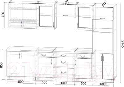 Готовая кухня Интерлиния Мила Крафт 3.0