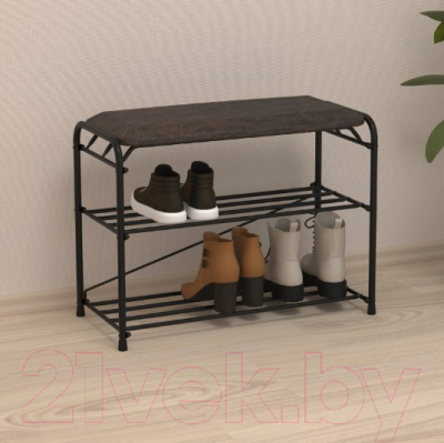 Полка для обуви ЗМИ Альфа 23 с сиденьем / ПДОА 23С (черный)