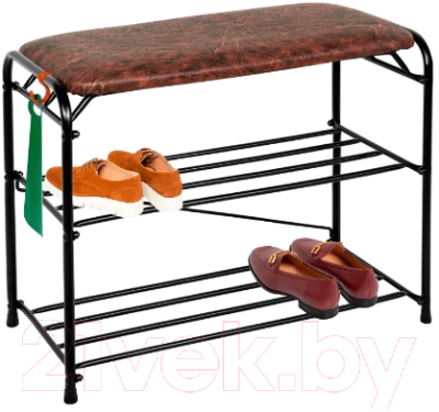 Полка для обуви ЗМИ Альфа 23 с сиденьем / ПДОА 23С (черный)