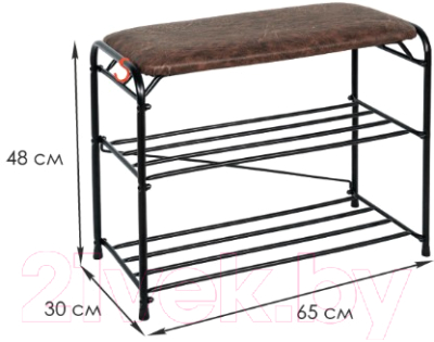 Полка для обуви ЗМИ Альфа 23 с сиденьем / ПДОА 23С (черный)