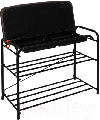 Полка для обуви ЗМИ Альфа 23 с сиденьем и ящиком / ПДОА23СЯ (черный)