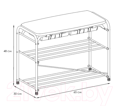 Полка для обуви ЗМИ Альфа 23 с сиденьем и ящиком / ПДОА23СЯ (черный)