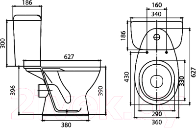 Унитаз напольный Santeri Pro 1P2155S0000BF