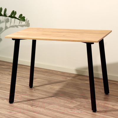 Обеденный стол Millwood Шанхай Л18 100x70 (дуб золотой Craft/металл черный)