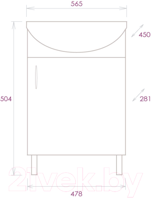 Тумба под умывальник Onika Эко 52.10 (105207)