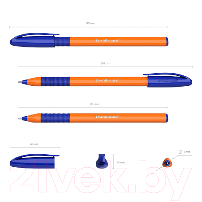 Ручка шариковая Erich Krause U-109 Orange Stick&Grip / 47592