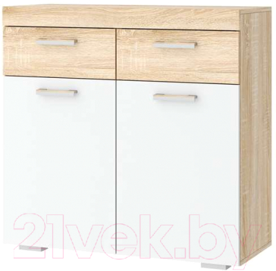 Тумба Памир Соната ТС-900 (дуб сонома/белый глянец) - фото