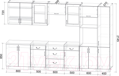 Готовая кухня Интерлиния Мила Крафт 3.4