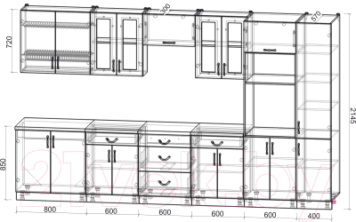Готовая кухня Интерлиния Мила Крафт 3.6