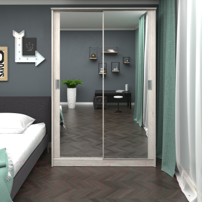 Шкаф-купе Кортекс-мебель Лагуна ШК02-02 (дуб монтерей)