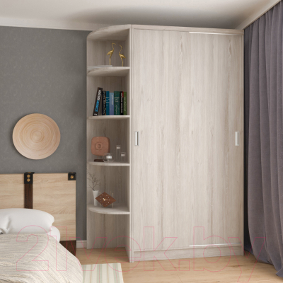 Шкаф-купе Кортекс-мебель Лагуна ШК04-00 (дуб монтерей, левая консоль)