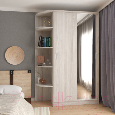 Шкаф-купе Кортекс-мебель Лагуна ШК04-01 (дуб монтерей, левая консоль)