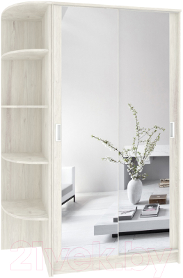 Шкаф-купе Кортекс-мебель Лагуна ШК04-02 (дуб монтерей, левая консоль) - фото