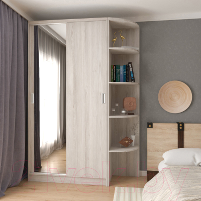 Шкаф-купе Кортекс-мебель Лагуна ШК04-01 (дуб монтерей, правая консоль)