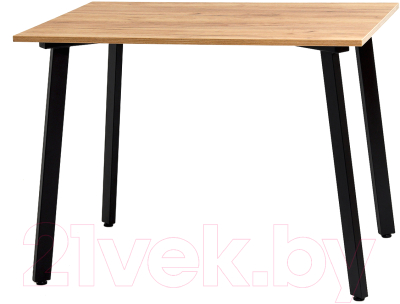 Обеденный стол Millwood Шанхай Л18 100x100 (дуб золотой Craft/металл черный) - фото