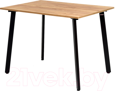 Обеденный стол Millwood Шанхай Л18 120x70 (дуб золотой Craft/металл черный) - фото