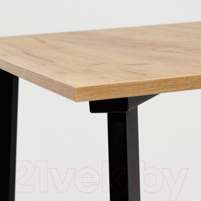 Обеденный стол Millwood Шанхай Л18 130x80 (дуб золотой Craft/металл черный)