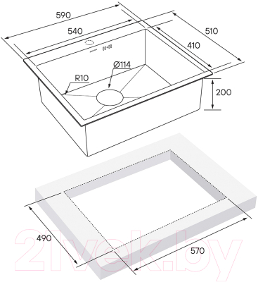 Мойка кухонная Paulmark PM215951-BG