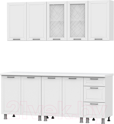 Кухонный гарнитур SV-мебель Вектор 2.0м МДФ без столешниц - фото