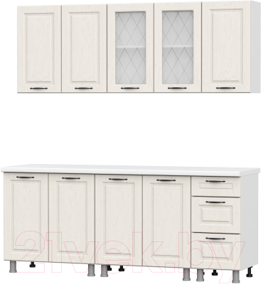 Кухонный гарнитур SV-мебель Грейвуд 2.0м МДФ без столешниц - фото