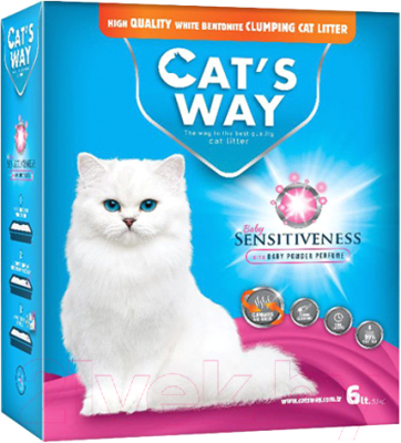 Наполнитель для туалета Cat's Way Box Baby Powder PREMIUM / CTSWYBX06-007 - фото