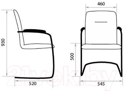 Стул офисный Белс Румба Chrome V / 450390/V18 (кожзам бежевый)