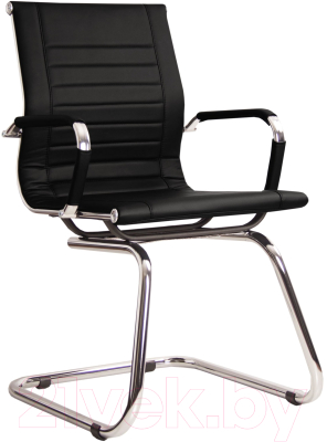 Стул офисный Белс Вернер CF/LB Chrome PU / 445398-10/PU01 (экокожа черный) - фото