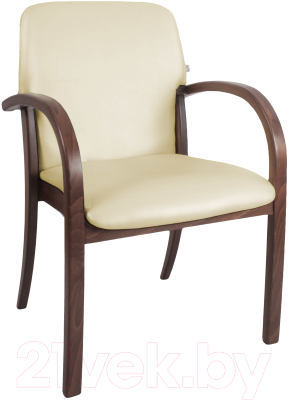 Стул офисный Белс Jack Arm V / 450662-35/V18 (кожзам бежевый/темный орех) - фото