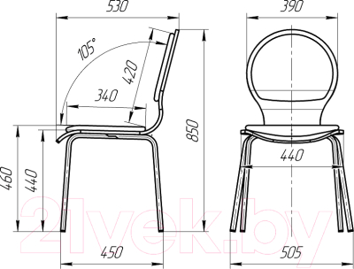 Стул барный Белс Келли Wood Chrome / 450030-15