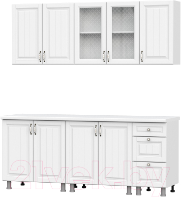 Кухонный гарнитур SV-мебель Прованс 2.0м МДФ без столешниц - фото