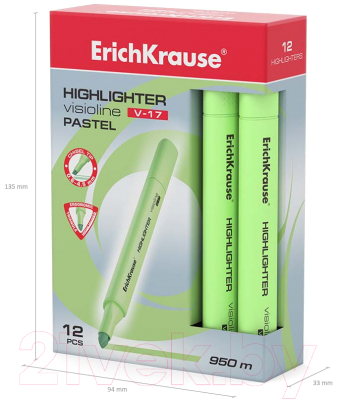Текстовыделитель Erich Krause Visioline V-17 Pastel / 56020