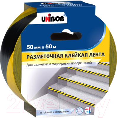 Лента сигнальная Unibob 50ммx50м / 48905 - фото