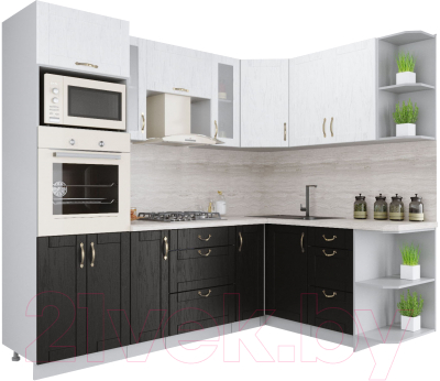 Готовая кухня Интерлиния Мила Крафт 1.68x2.4 правая - фото