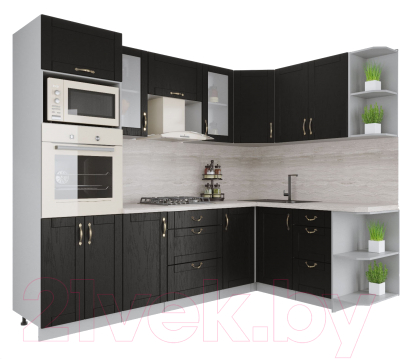 Готовая кухня Интерлиния Мила Крафт 1.68x2.6 правая - фото