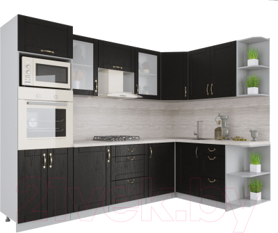 Готовая кухня Интерлиния Мила Крафт 1.68x2.8 правая - фото