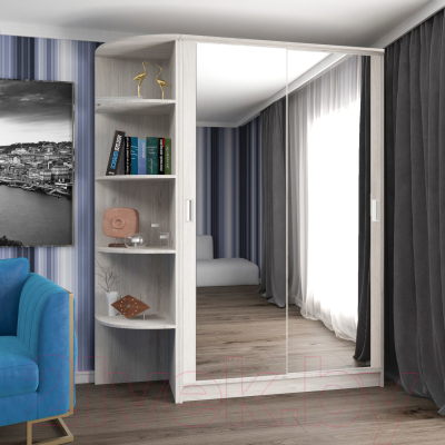 Шкаф-купе Кортекс-мебель Лагуна ШК05-02 (дуб монтерей, левая консоль)