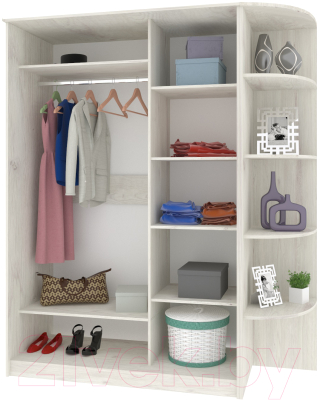 Шкаф-купе Кортекс-мебель Лагуна ШК05-02 (дуб монтерей, правая консоль)