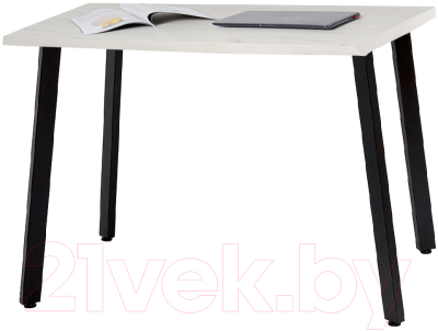 Обеденный стол Millwood Шанхай Л18 160x80 (дуб белый Craft/металл черный) - фото