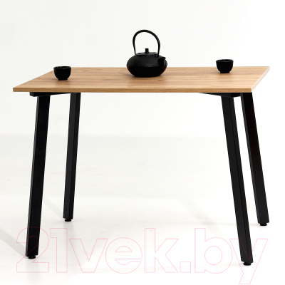 Обеденный стол Millwood Шанхай Л18 160x80 (дуб золотой Craft/металл черный)