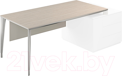Стол-приставка Norden 180x90x74 / NZ-0106.YN.AL (ясень наварра/аллюминий) - фото